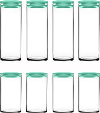 Paşabahçe vakumlu cam kavanoz - cam erzak saklama kabı 8 li trkz. 2 boy