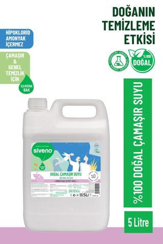 Siveno %100 Doğal Çamaşır Suyu Bitkisel Lavanta Çay Ağacı Tüm Yüzey ve Kumaşlarda 5000 ml