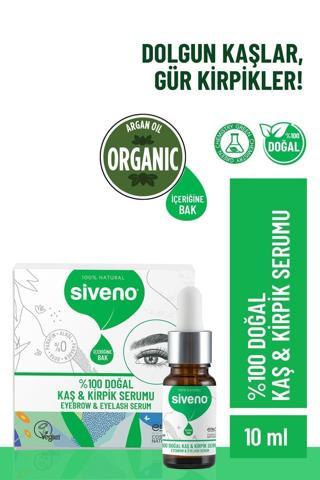 Siveno %100 Doğal Kaş ve Kirpik Serumu Bitkisel Yoğunlaştırıcı Canlandırıcı Yoğun Bakım Yağı Vegan 10 ml