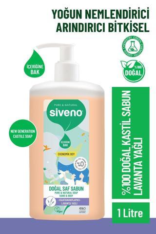 Siveno %100 Doğal Sıvı Kastil Sabun Lavanta Yağlı Cildi Rahatlatıcı Nemlendirici Arındırıcı Bitkisel Vegan 1000 ml