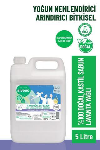 Siveno %100 Doğal Sıvı Kastil Sabun Lavanta Yağlı Cildi Rahatlatıcı Nemlendirici Arındırıcı Bitkisel Vegan 5000 ml