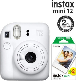 Instax Mini 12 Beyaz Fotoğraf Makinesi Ve 20'li Mini Film