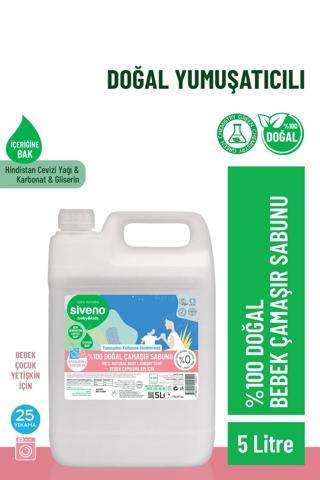 Siveno %100 Doğal Bebek Çamaşır Sabunu Kendinden Yumuşatıcılı Bitkisel Deterjan Vegan 5000 ml