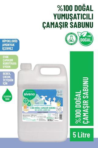 Siveno %100 Doğal Çamaşır Sabunu Bitkisel Deterjan Kendinden Yumuşatıcılı Konsantre Vegan 5000 ml