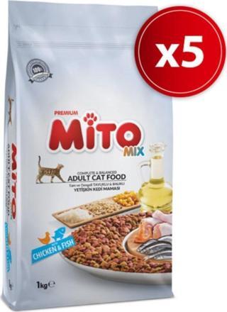 Mito Mix Yetişkin Kedi Maması 1 Kg X 5 Adet