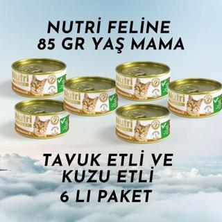 Nutri Feline Yaş Mama 85 Gr Tavuk Etli Ve Kuzu Etli 6'lı Paket