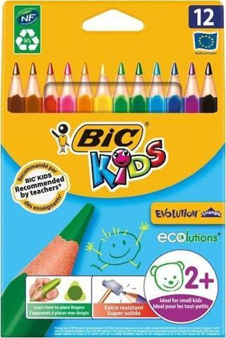 Bic Kids Evolution 12'li Jumbo Üçgen Kuru Boya Seti