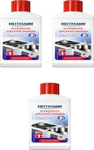 Heitmann Cam , Seramik , Inox Ocak Temizleyi , Yağ Ve Kireç Çözücü 250 Ml x 3 Adet