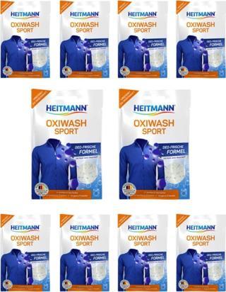 Heitmann Oxiwash Sport, Spor Ve Fonksiyonel Kıyafetler Için Leke Çıkarıcı Hijyen Sağlayıcı Toz 50 G x 10 Adet