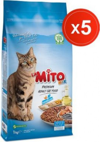 Mito Mix 5 x 1 Kg Yetişkin Adult Kedi Maması Kapalı Paket