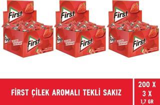 First Çilek Aromalı Tekli Sakız 1,7 gr - 600 Adet