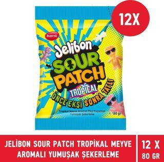 Jelibon Sour Patch Tropikal Meyve Aromalı Yumuşak Şekerleme 80 gr - 12 Adet