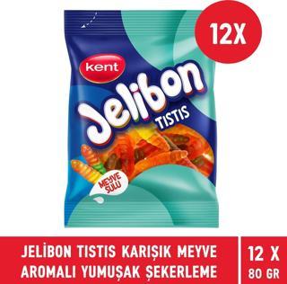 Jelibon Tıstıs Karışık Meyve Aromalı Yumuşak Şekerleme 80 gr - 12 Adet