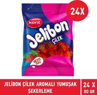 Jelibon Çilek Aromalı Yumuşak Şekerleme 80 gr - 24 Adet