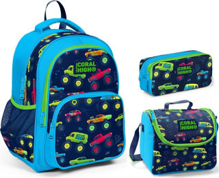 Coral High Kids Erkek Çocuk İlkokul Çanta Seti - Monster Truck