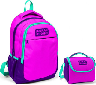 Coral High Pembe Mor Çanta Ve Beslenme Seti