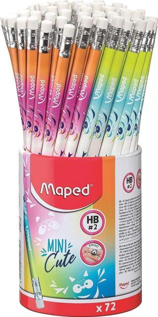 Maped Kurşun Kalem Mini Cute HB Silgili 851874 (72 Li Paket)