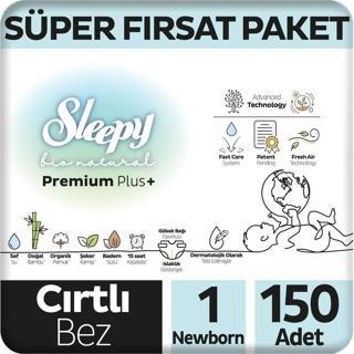 Bio Natural Premium Plus Süper Fırsat Paketi Bebek Bezi 1 Numara Newborn 150 Adet