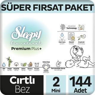 Bio Natural Premium Plus Süper Fırsat Paketi Bebek Bezi 2 Numara Mini 144 Adet