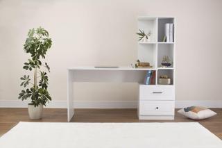 Zenio ARES ÇALIŞMA MASASI KİTAPLIK BEYAZ