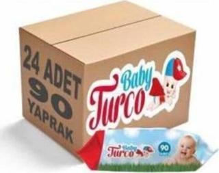 Baby Turco Islak Havlu - Mendil 24 X 90 Lı Kapaklı 2160 Yaprak