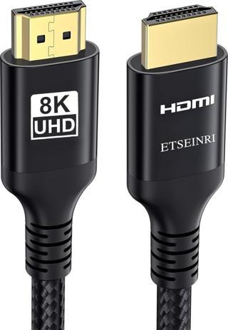 8K 4K HDMI Kablo 20 Metre 48Gbps Örgülü Yüksek Hızlı 144Hz 120Hz 60Hz eARC HDCP 2.3 HDR Dolby PS5 Xbox HDTV Monitör