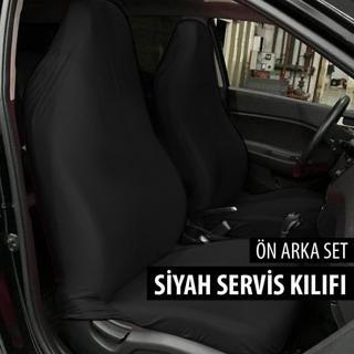 Nice Shop Araba Otomobil Servis Kılıfı Likralı Esnek Siyah Ön Arka Set Tüm Araç Modellerine Uygundur