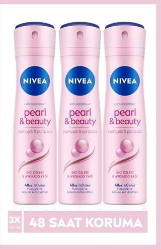 Nivea Pearl & Beauty Sprey Deodorant 150ml Kadın 3'lü Paket
