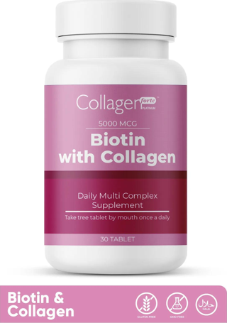 Collagen Forte Platinum Biotin With Collagen,Saç Vitamini, Tırnak & Cilt Için Güçlendirici