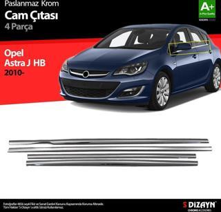 S-Dizayn Opel Astra J HB Krom Cam Çıtası 4 Prç 2010 Üzeri