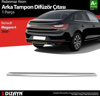 S-Dizayn Renault Megane 4 Krom Arka Tampon Difüzör Çıtası 2020 Üzeri