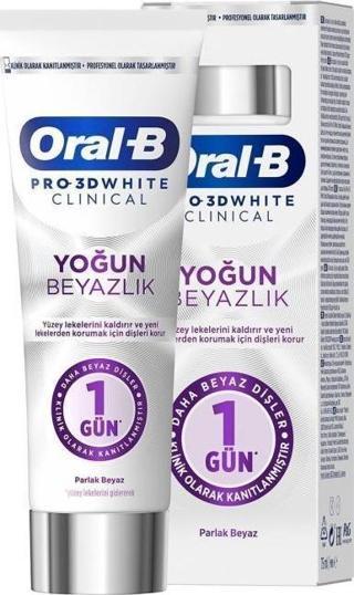 Oral-B Pro 3D White Clinical Yoğun Beyazlık Parlak Beyaz Diş Macunu 75 ml