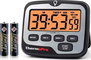 Thermopro TM01 Mutfak,Spor, Ders Alarmlı Işıklı Kronometre, Geri Sayım Sayacı ve Dijital Saat