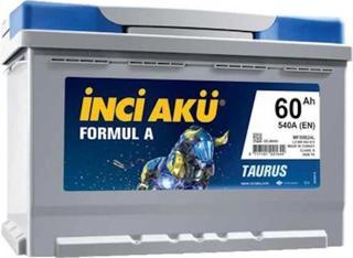 İnci 12 V 60 Ah Amper 540 Formul A Taurus Akü 