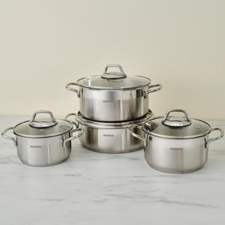 Karaca Belen İndüksiyon Tabanlı 8 Parça Çelik Tencere Seti