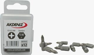 Akdeniz Akd/125 1/4 Yıldız Pz1X25 Mm 384 Adet Bits Uç