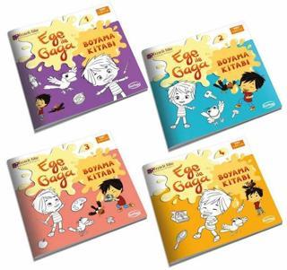 TRT Çocuk-Ege ile Gaga Boyama Kitabı Seti - 4 Kitap Takım - Kolektif  - Burhan Yayıncılık