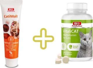 Bio PetActive Set Vitalicat Multivitamin Cati Malt Paste