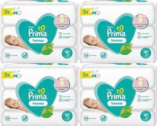 Prima Islak Havlu Mendil Hassas Ciltler Için Bitki Bazlı Kokusuz (12 Li Set) (4pk*3) 624 Yaprak