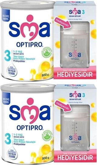 SMA Optipro 800gr No:3 Devam Sütü (1-3 YAŞ) (ALIŞTIRMA BARDAĞI HEDİYELİ) (2 Lİ SET)