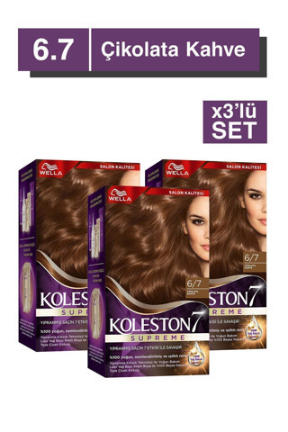 Wella Koleston Supreme Saç Boyası 6/7 Çikolata Kahve x3'lü set