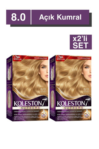 Wella Koleston Supreme Saç Boyası 8/0 Açık Kumral x2'li Set