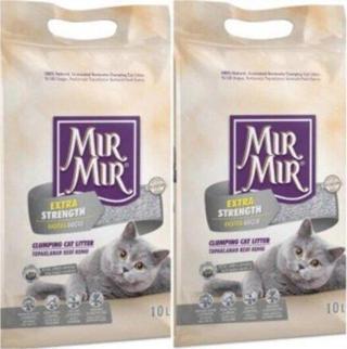 MIRMIR Aktif Karbonlu Extra Güçlü Topaklaşan Bentonit Kedi Kumu 2 X 10 L