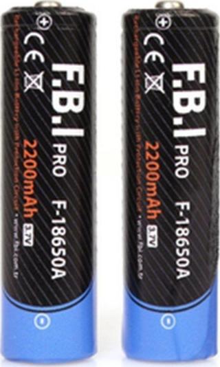 Trend World F.B.I F 18650A 3.7V 2200mAh Şarj Edilebilir Li-ion Pil El Feneri Pili 2 Adet