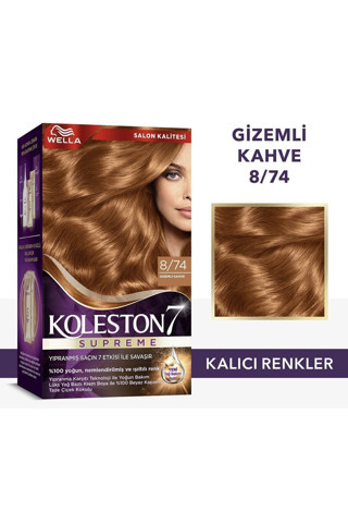 Wella Koleston Supreme Kit 8/74 Gizemli Kahve *18