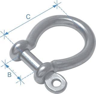 ANCHOR SHACKLE, TYPE AISI 316 DIAM 8MM