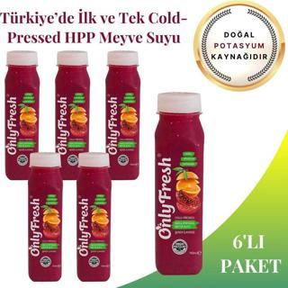 Only Fresh Nar Portakal Karışım Taze Soğuk Sıkım (Cold Pressed) 6 Adet 250ml