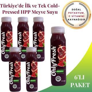 Only Fresh Nar Suyu Taze Soğuk Sıkım (Cold Pressed) 6 Adet 250ml