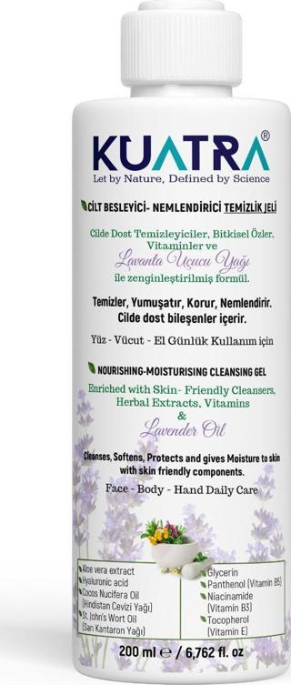 Kuatra Nemlendirici Besleyici Temizlik Jeli (Tıbbi Lavanta (Lavandula Angustifolia) uçucu yağı içeren) 200ml