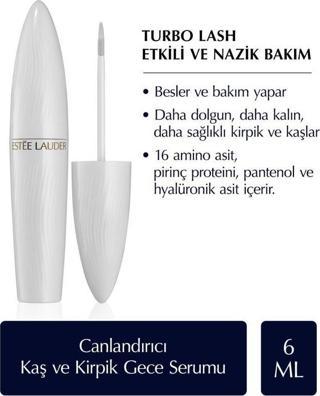 Estee Lauder Turbo Lash Canlandırıcı, Güçlendirici ve Besleyici Kaş ve Kirpik Gece Serumu - 6ml